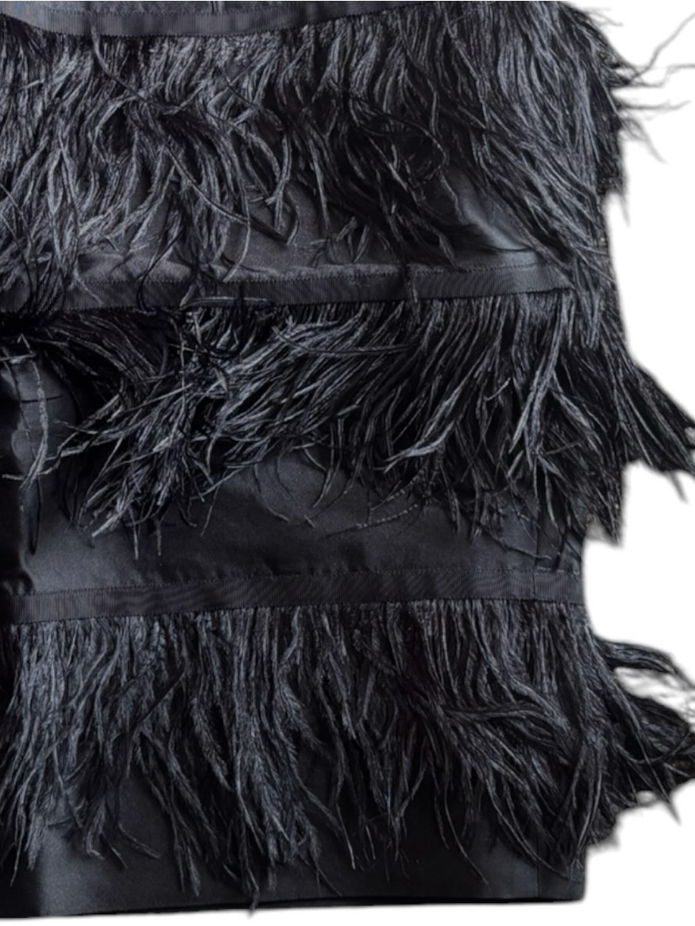 Carolina Herrera Silk Ostrich Feather Tiered Mini Skirt - Picture 11 of 13